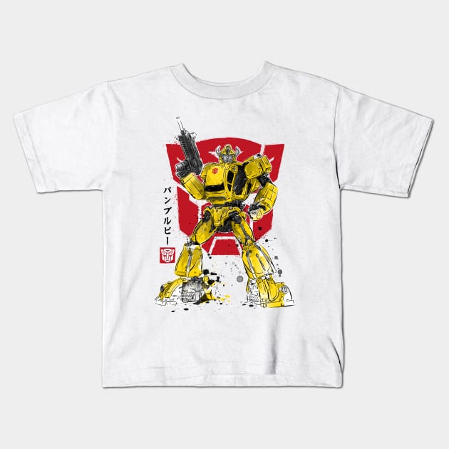 BUMBLE SUMI-E Kids T-Shirt by DrMonekers